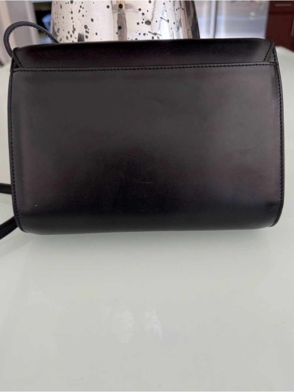 Vintage Celine Black Leather Crossbody Bag with Horse Bit Gold Ring Accent - Picture 6 of 6